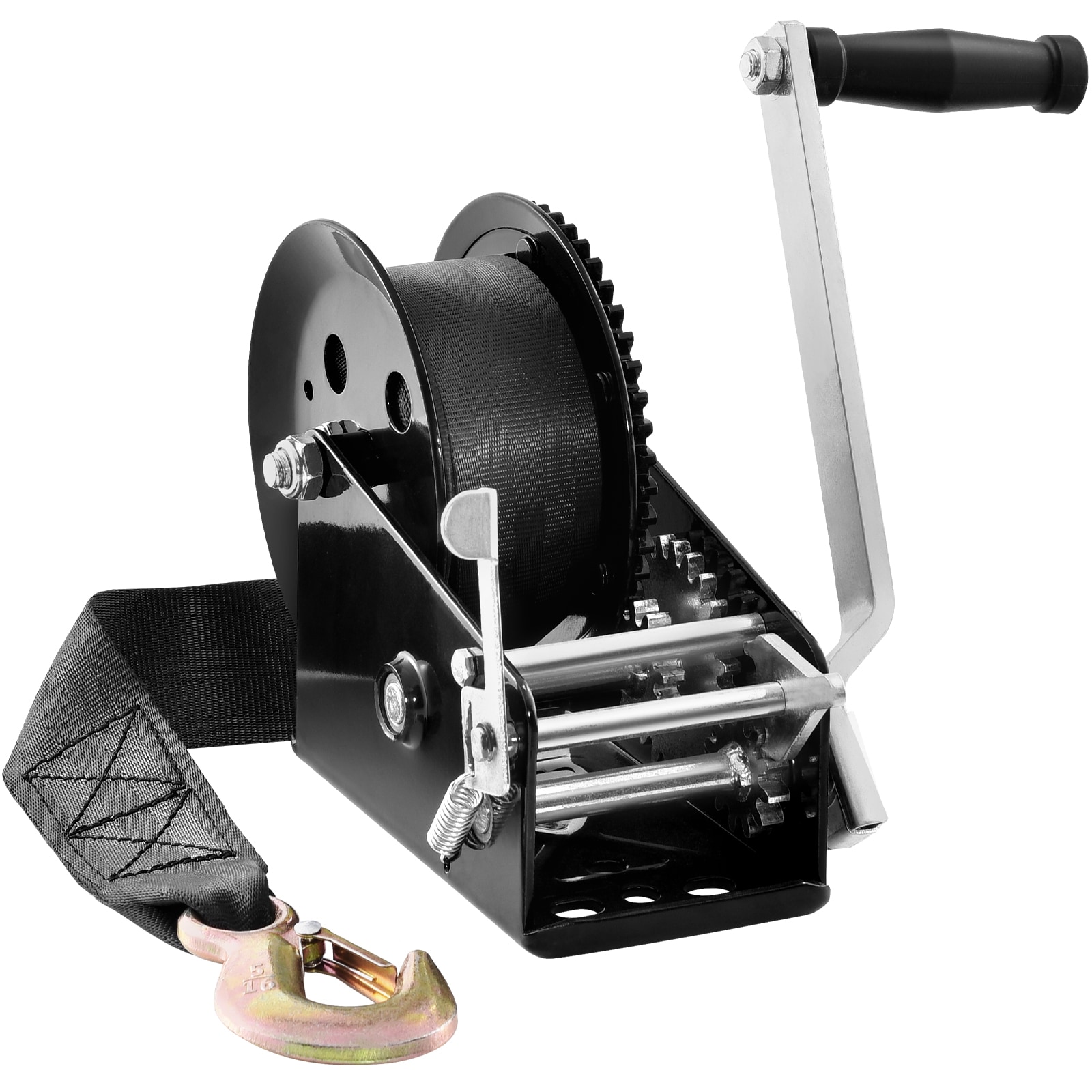 Hand Winch With Polyester Strap And Two-way Ratchet For Trailers_voghion.com